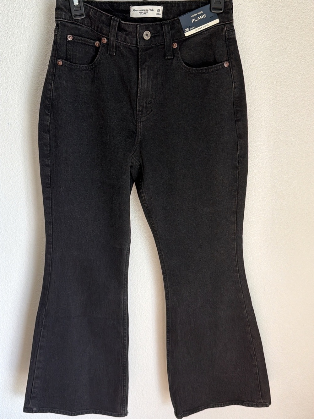 Abercrombie & Fitch Black Curve Love High-Rise Flare Jean - Size 25, NWT - Picture 5 of 7